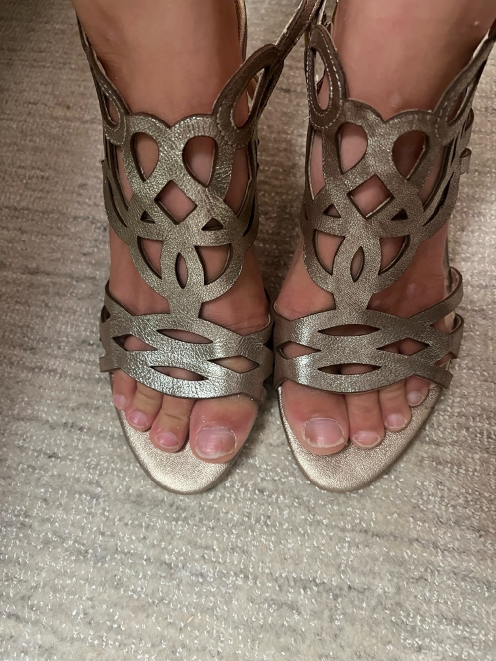 Isola Metallic Gold Cutout Heeled Sandals